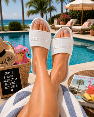 Birkenstock Barbados White EVA Slide Sandals Spellout Women's US 10 EU 41 Pool